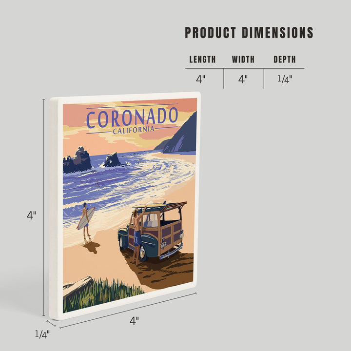 Coronado, California, Woody on the Beach, Coasters Coasters Lantern Press