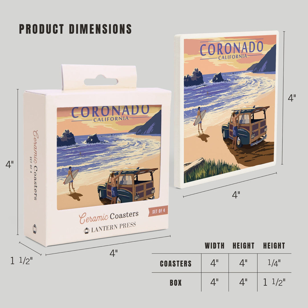 Coronado, California, Woody on the Beach, Coasters Coasters Lantern Press