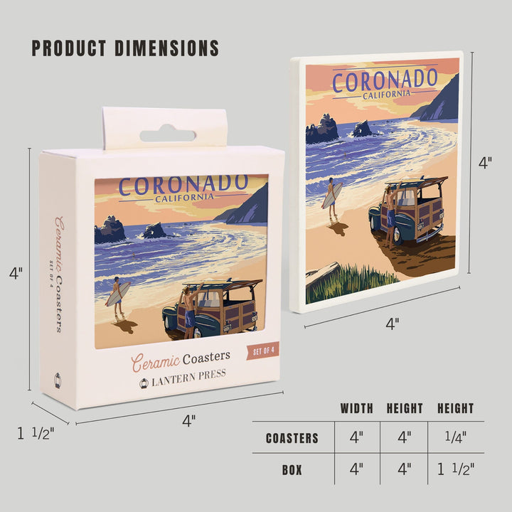 Coronado, California, Woody on the Beach, Coasters Coasters Lantern Press