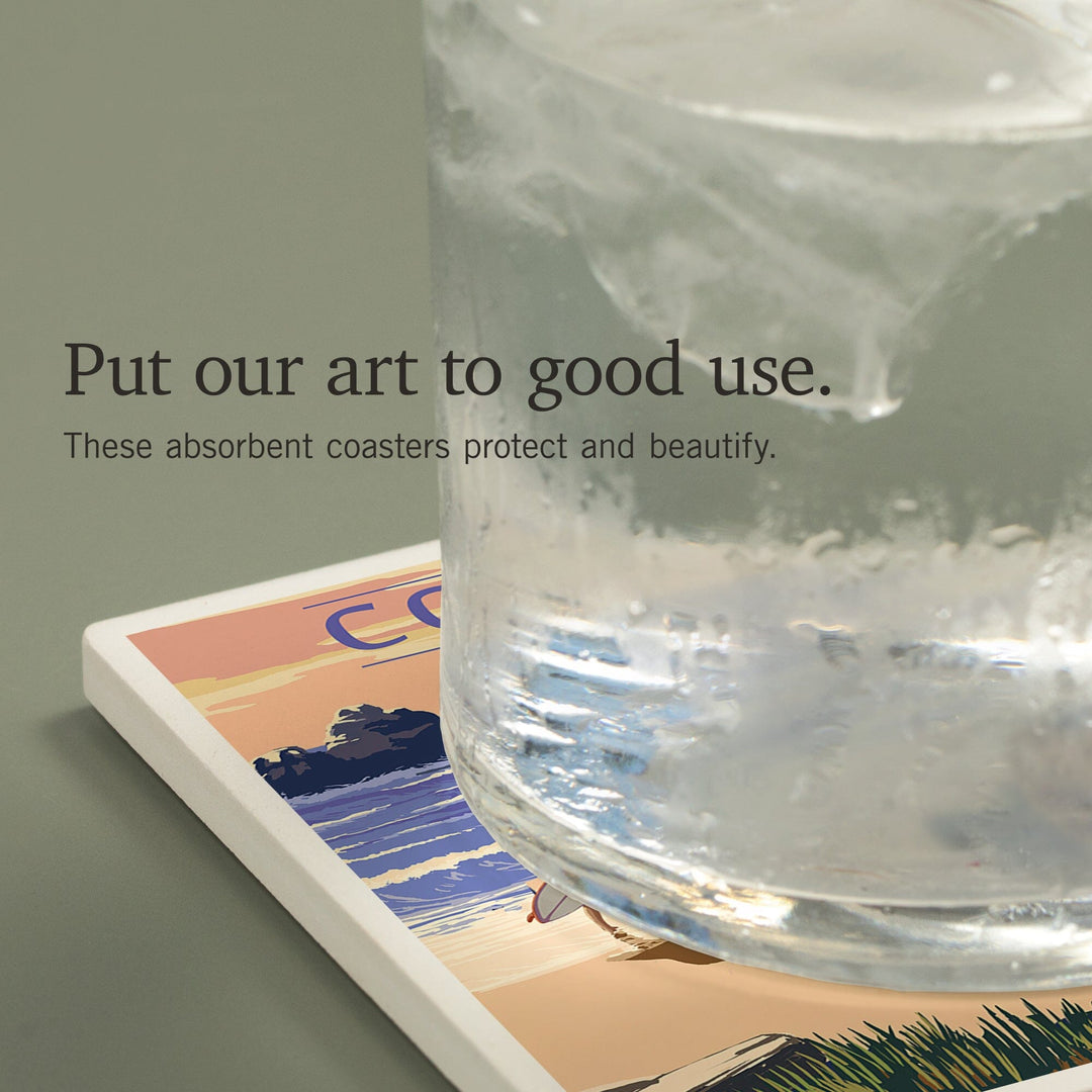 Coronado, California, Woody on the Beach, Coasters Coasters Lantern Press