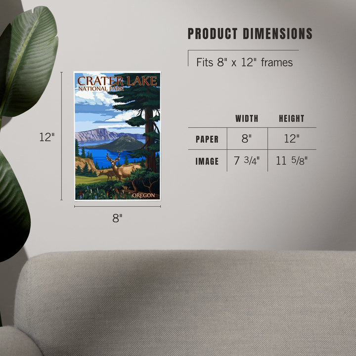 Crater Lake National Park, Oregon, Deer Family, Art & Giclee Prints - Lantern Press