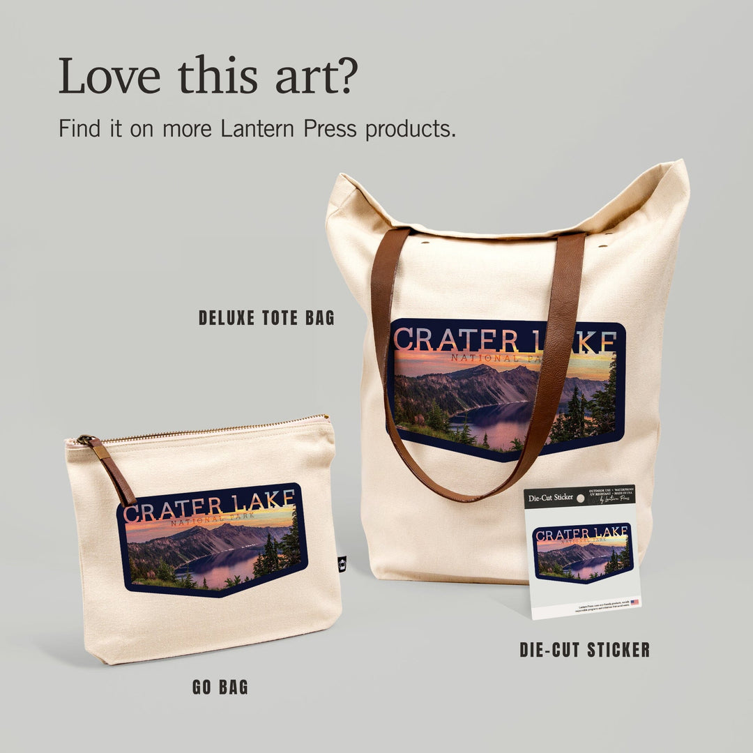 Crater Lake National Park, Oregon, Early Morning At Crater Lake, Contour, Vinyl Sticker Sticker Lantern Press