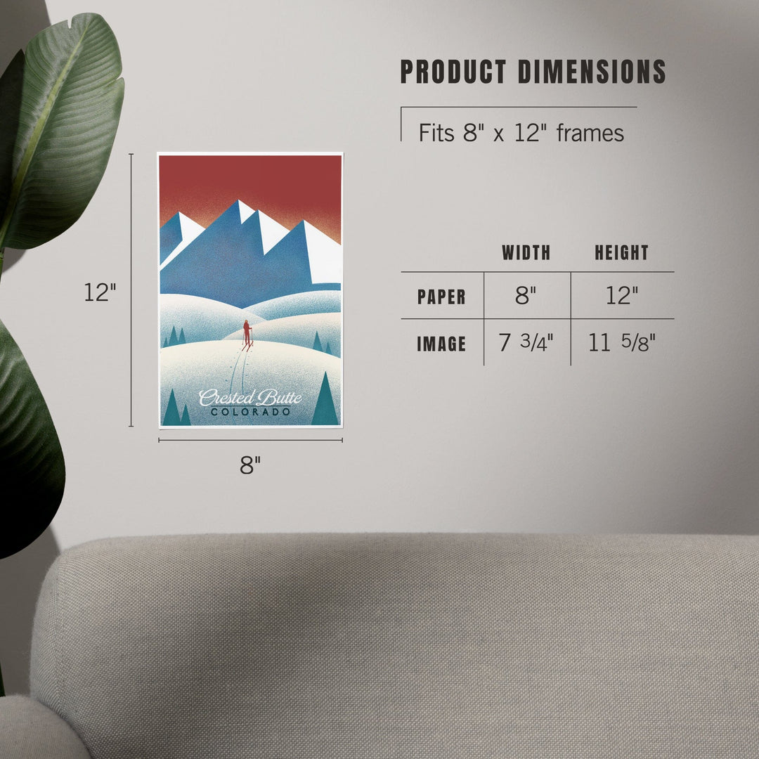 Crested Butte, Colorado, Skier In the Mountains, Litho, Art & Giclee Prints - Lantern Press