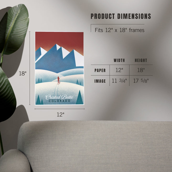 Crested Butte, Colorado, Skier In the Mountains, Litho, Art & Giclee Prints - Lantern Press