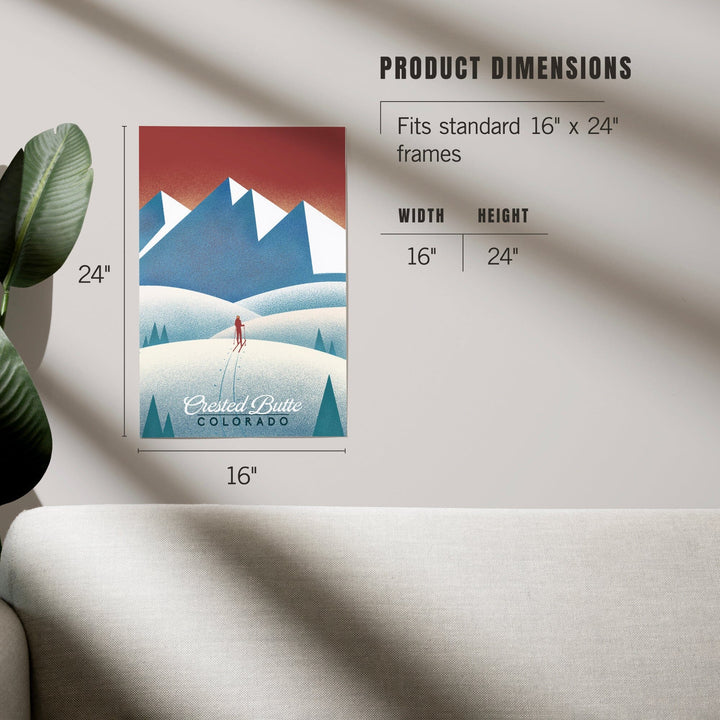 Crested Butte, Colorado, Skier In the Mountains, Litho, Art & Giclee Prints - Lantern Press