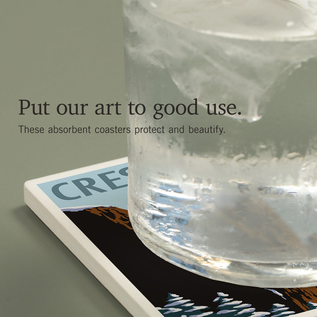 Crested Butte, Colorado, Skier Jumping, Coasters Coasters Lantern Press