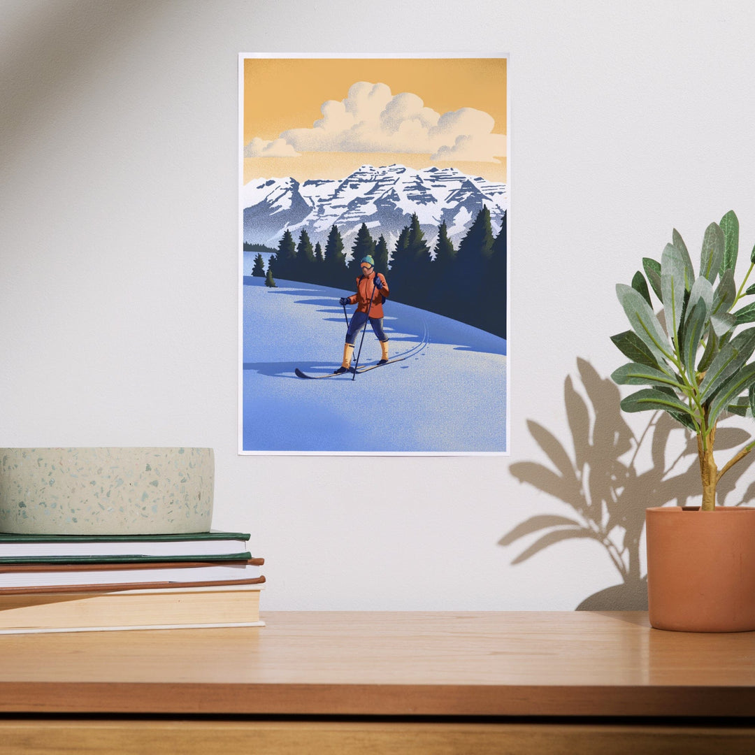 Cross Country Skier, Litho, Art & Giclee Prints - Lantern Press