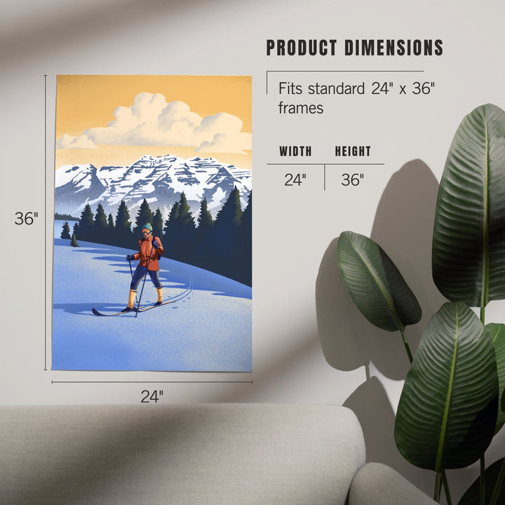 Cross Country Skier, Litho, Art & Giclee Prints - Lantern Press