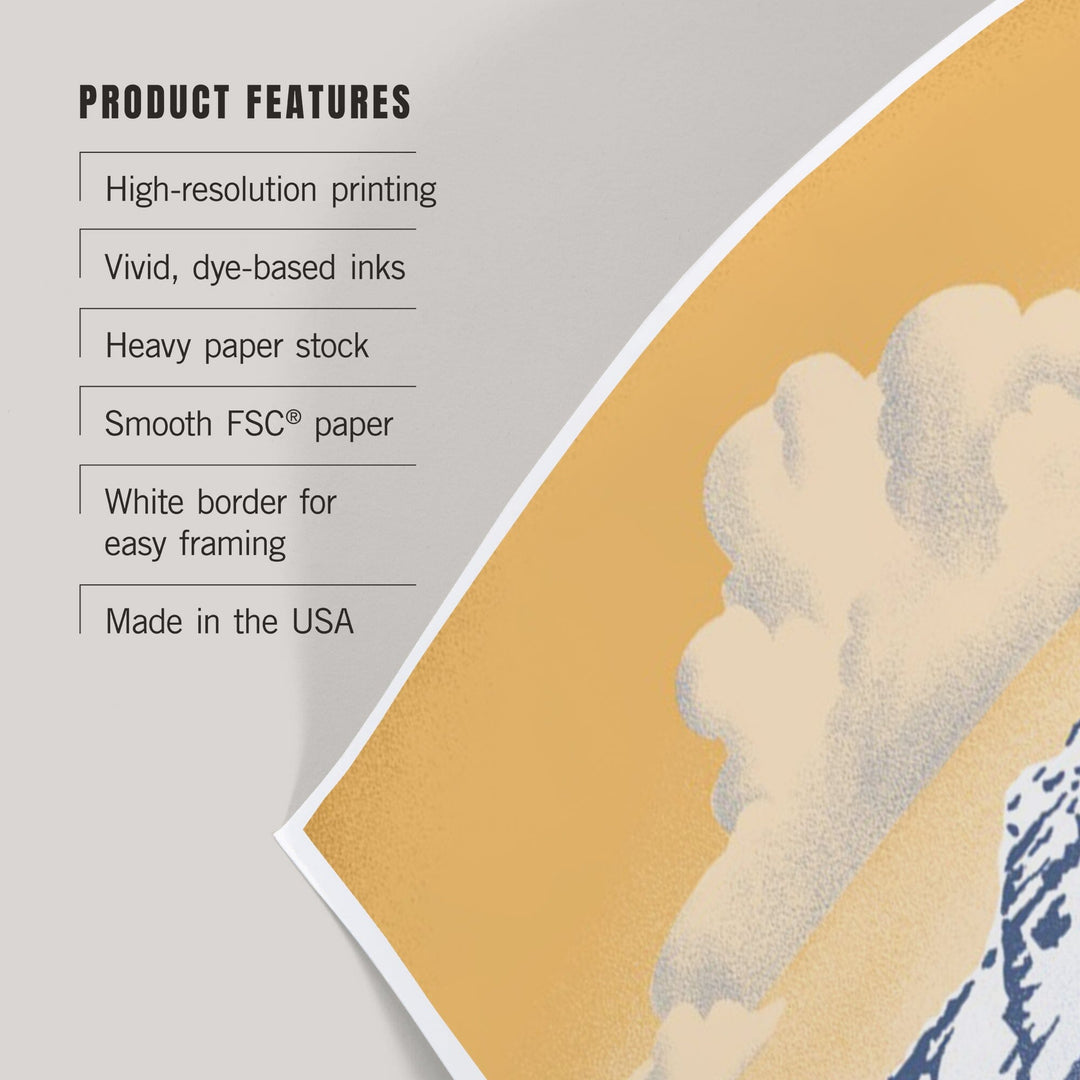 Cross Country Skier, Litho, Art & Giclee Prints - Lantern Press