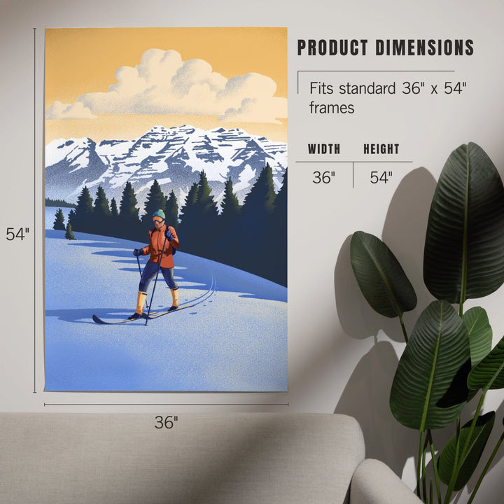 Cross Country Skier, Litho, Art & Giclee Prints - Lantern Press