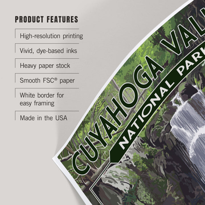 Cuyahoga Valley National Park, Ohio, Deer and Falls, Art & Giclee Prints - Lantern Press