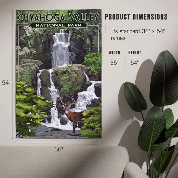 Cuyahoga Valley National Park, Ohio, Deer and Falls, Art & Giclee Prints - Lantern Press