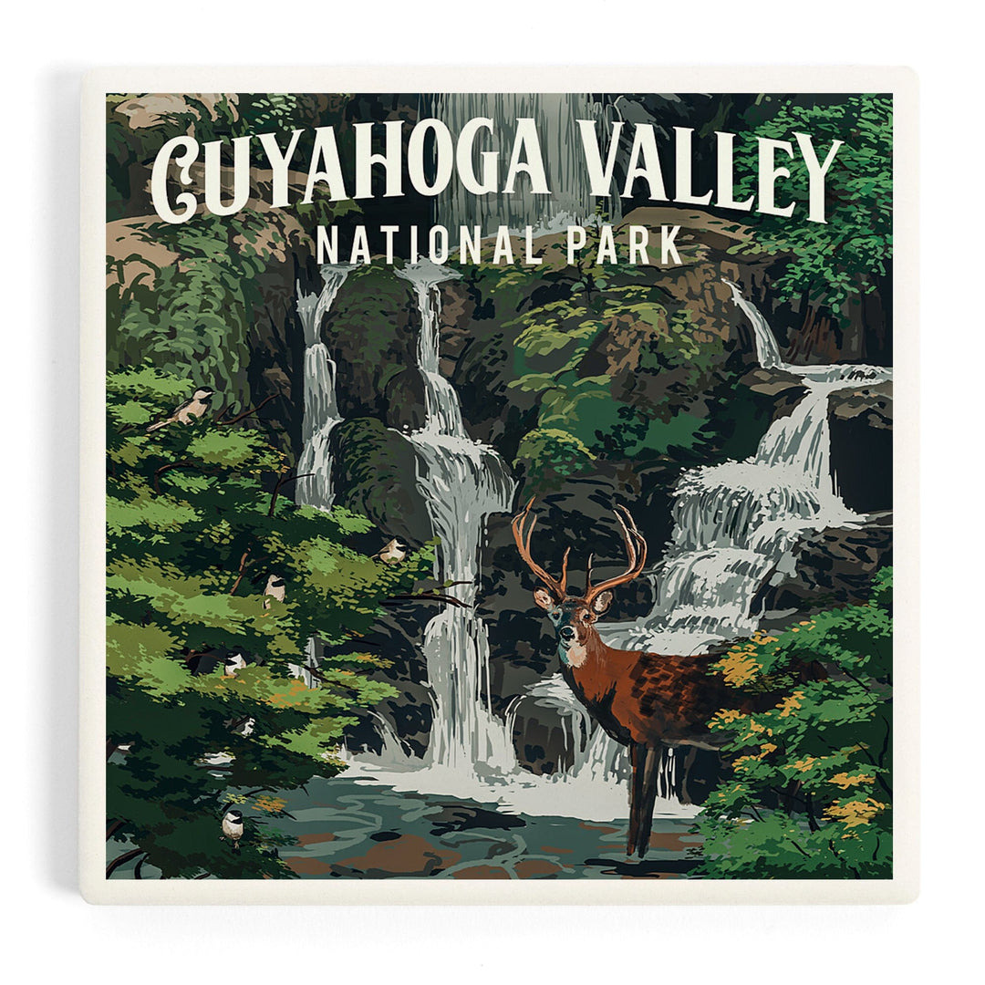 Cuyahoga Valley National Park, Ohio, Painterly National Park Series, Coasters Coasters Lantern Press Coaster