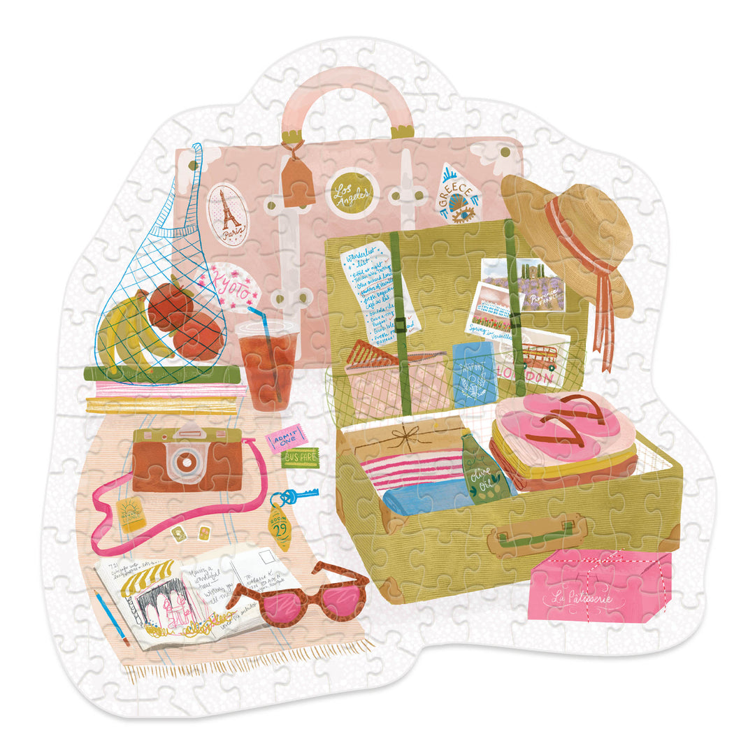 Lantern Press Mini Jigsaw Puzzle for Adults, Packed to Wander