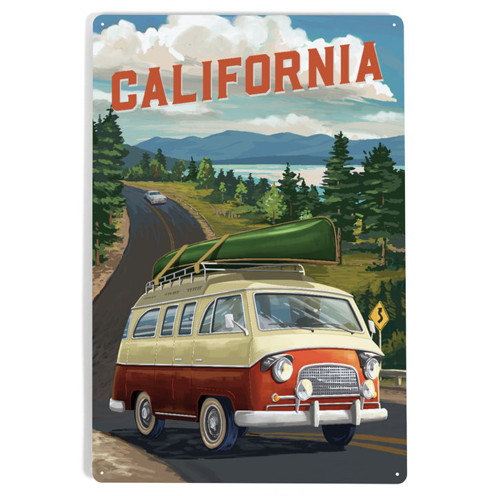 California, Painterly, Camper Van, Off To Roam, Metal Signs