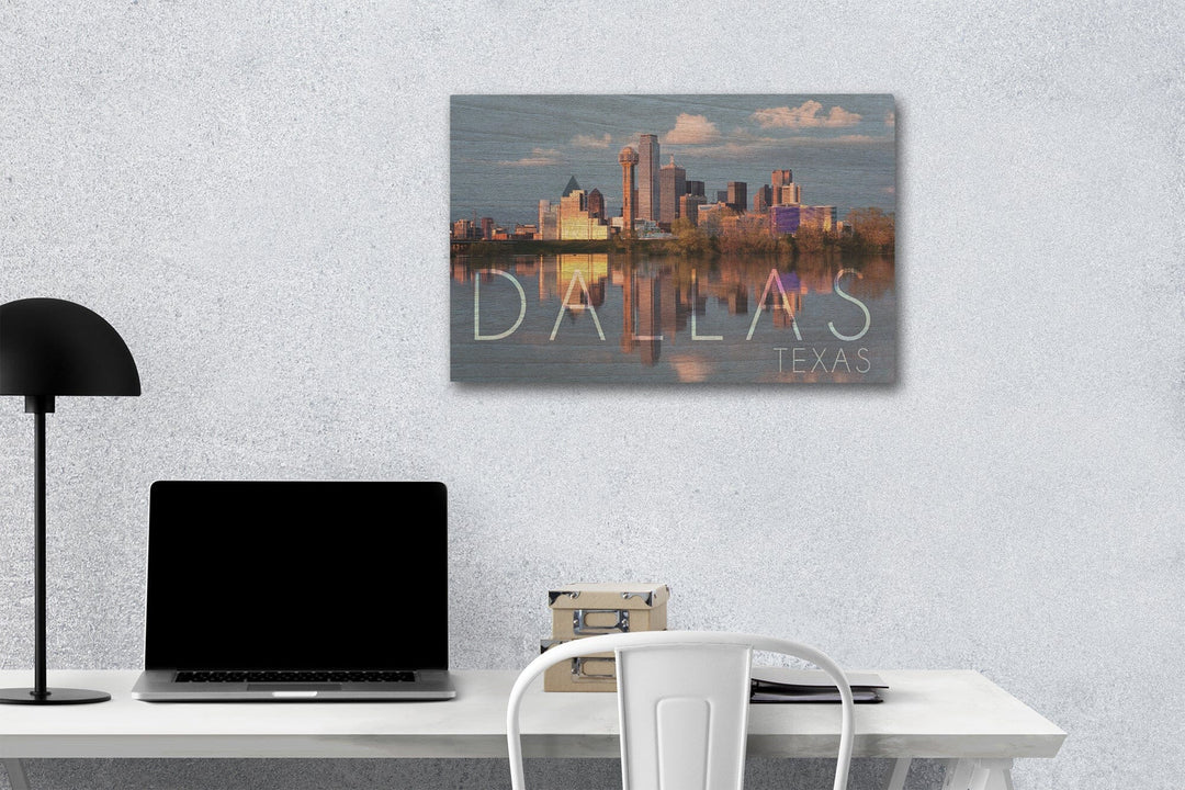 Dallas, Texas, Skyline, Lantern Press Photography, Wood Signs and Postcards - Lantern Press