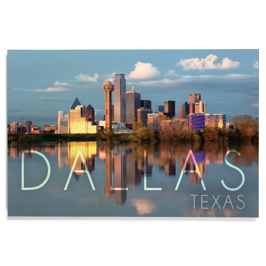 Dallas, Texas, Skyline, Lantern Press Photography, Wood Signs and Postcards - Lantern Press