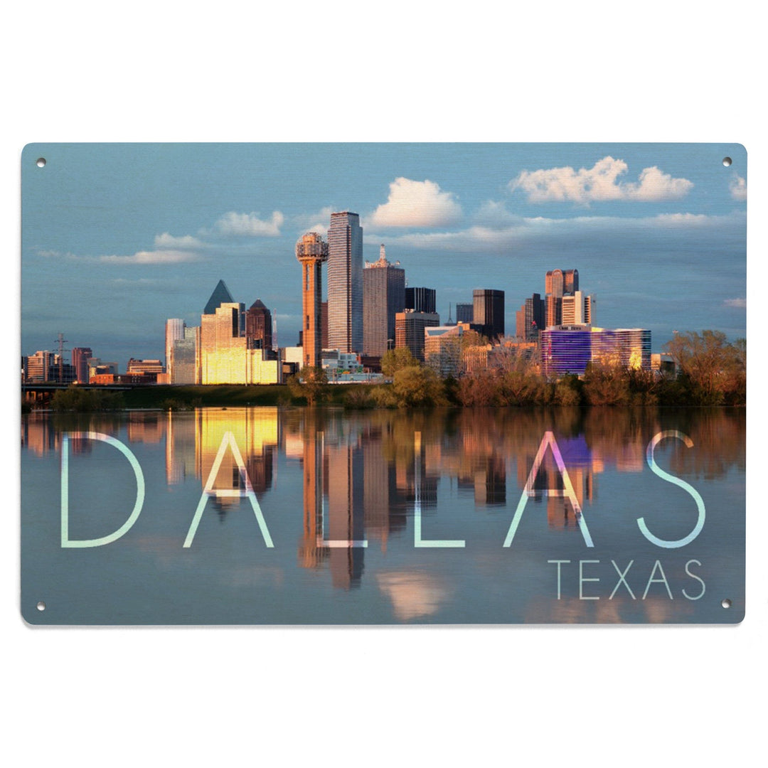 Dallas, Texas, Skyline, Lantern Press Photography, Wood Signs and Postcards - Lantern Press