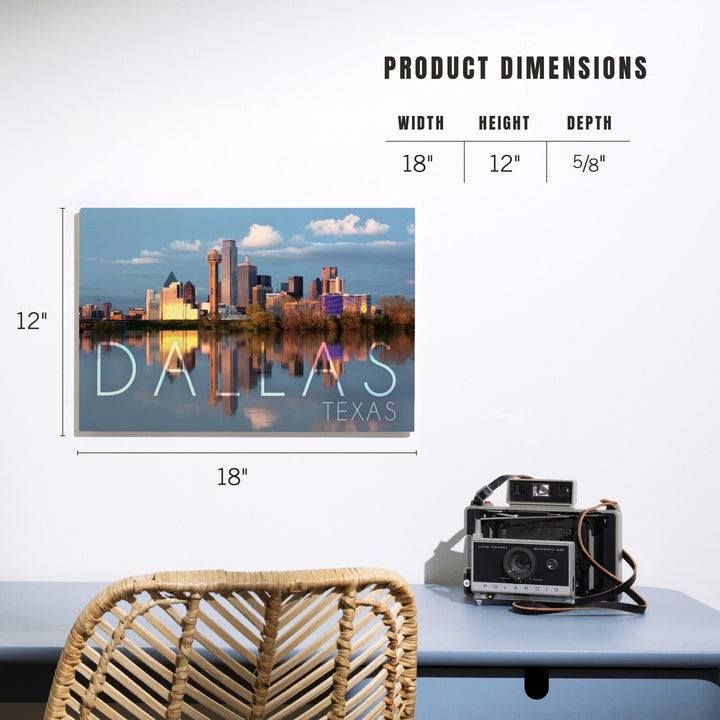 Dallas, Texas, Skyline, Lantern Press Photography, Wood Signs and Postcards - Lantern Press