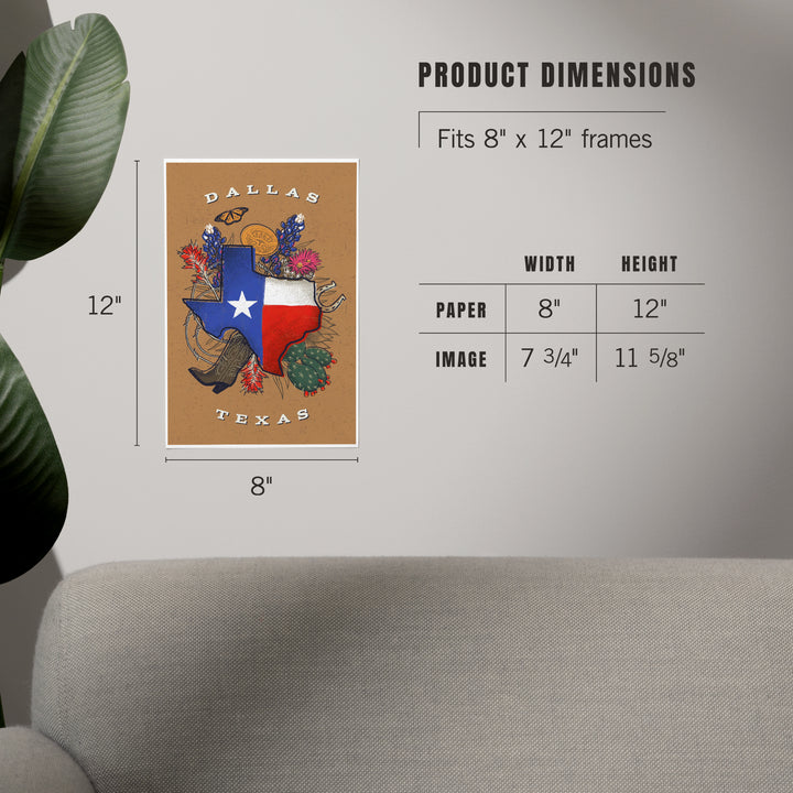 Dallas, Texas, State Treasure Trove, State Series, Art & Giclee Prints Art Lantern Press