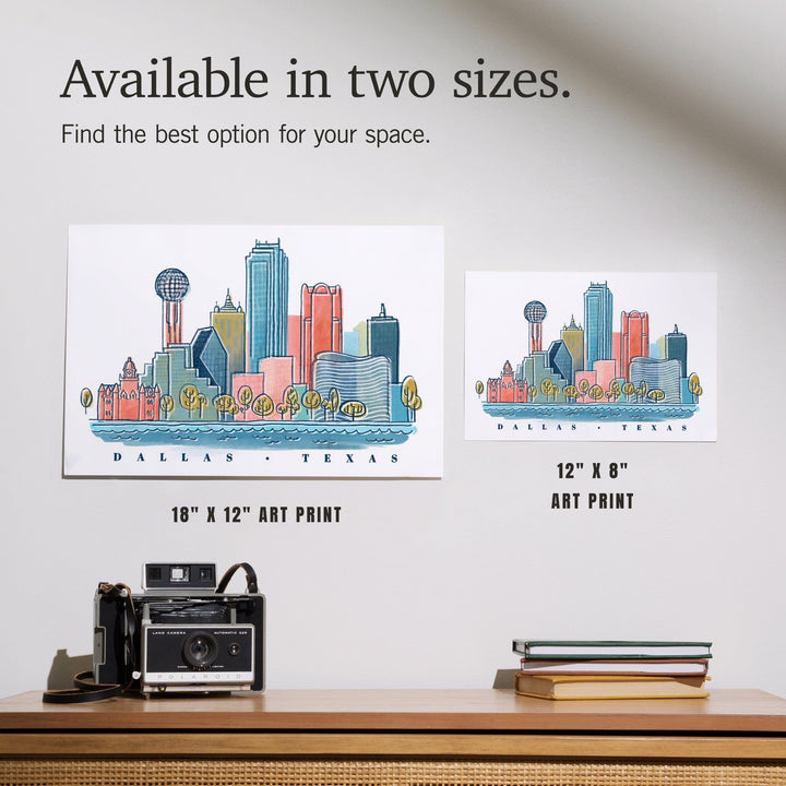Dallas, Texas, Whimsy City Collection, Skyline, Art & Giclee Prints - Lantern Press