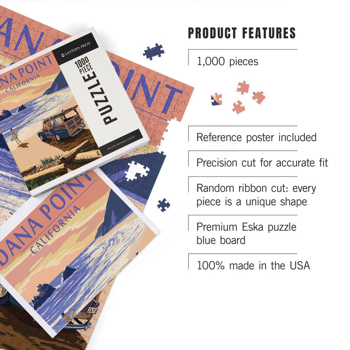 Dana Point, California, Woody on Beach, Jigsaw Puzzle - Lantern Press