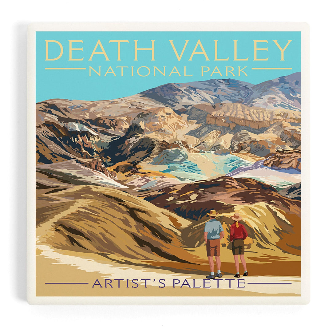 Death Valley National Park, California, Artist's Palette, Painterly Series, Coasters Coasters Lantern Press Coaster