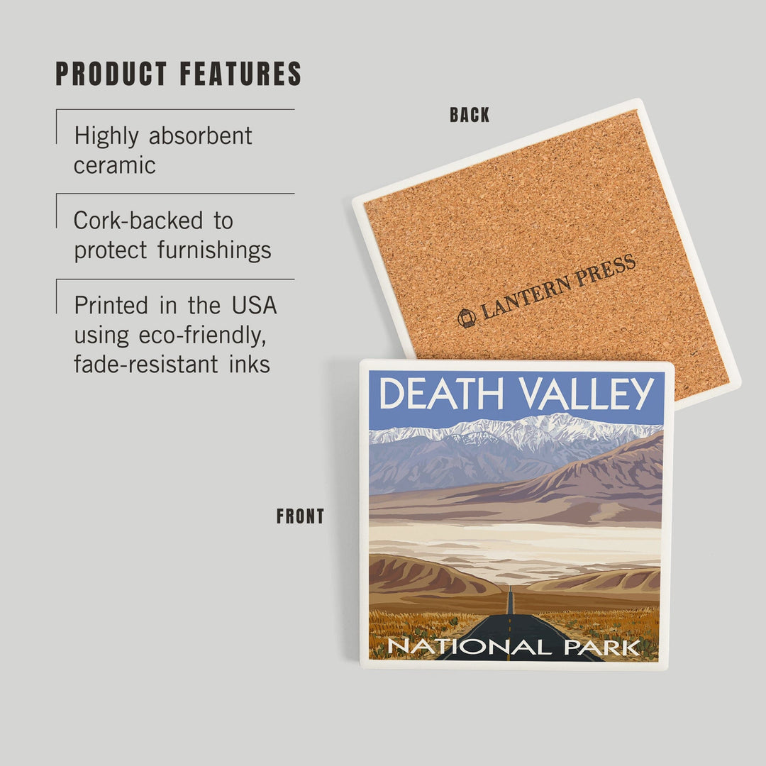 Death Valley National Park, California, Highway View, Coasters Coasters Lantern Press