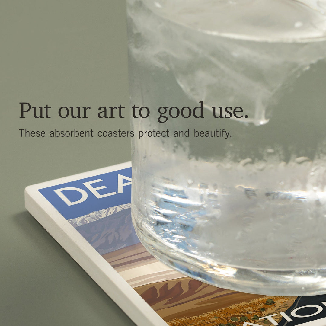 Death Valley National Park, California, Highway View, Coasters Coasters Lantern Press