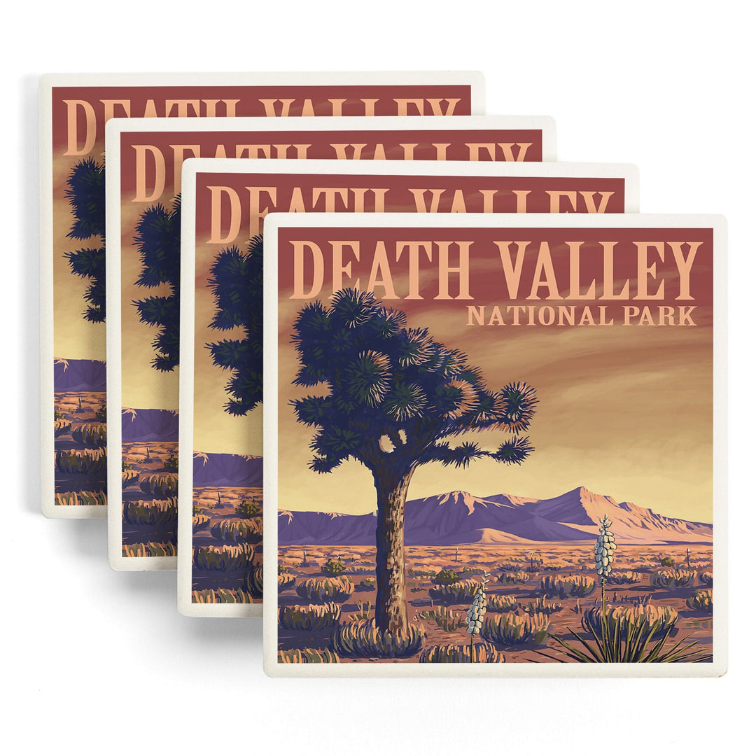 Death Valley National Park, California, Joshua Tree, Painterly Series, Coasters Coasters Lantern Press