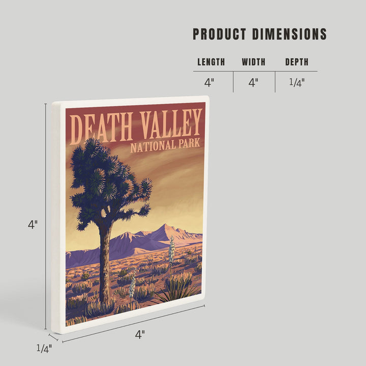Death Valley National Park, California, Joshua Tree, Painterly Series, Coasters Coasters Lantern Press