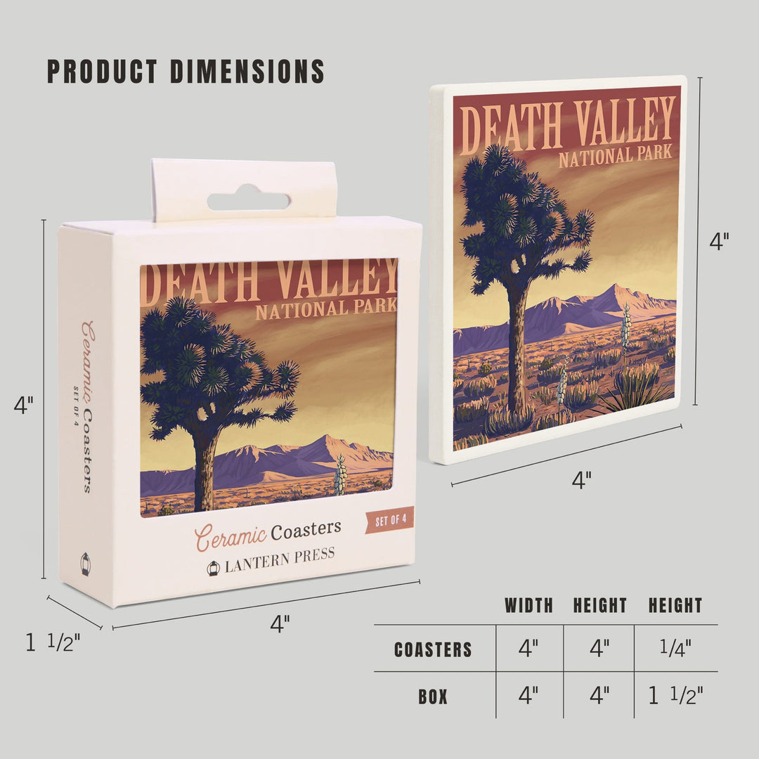 Death Valley National Park, California, Joshua Tree, Painterly Series, Coasters Coasters Lantern Press