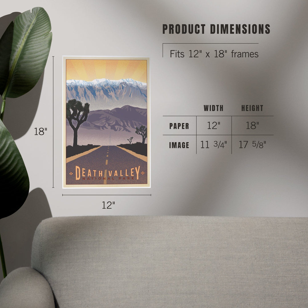 Death Valley National Park, California, Lithograph, Art & Giclee Prints - Lantern Press