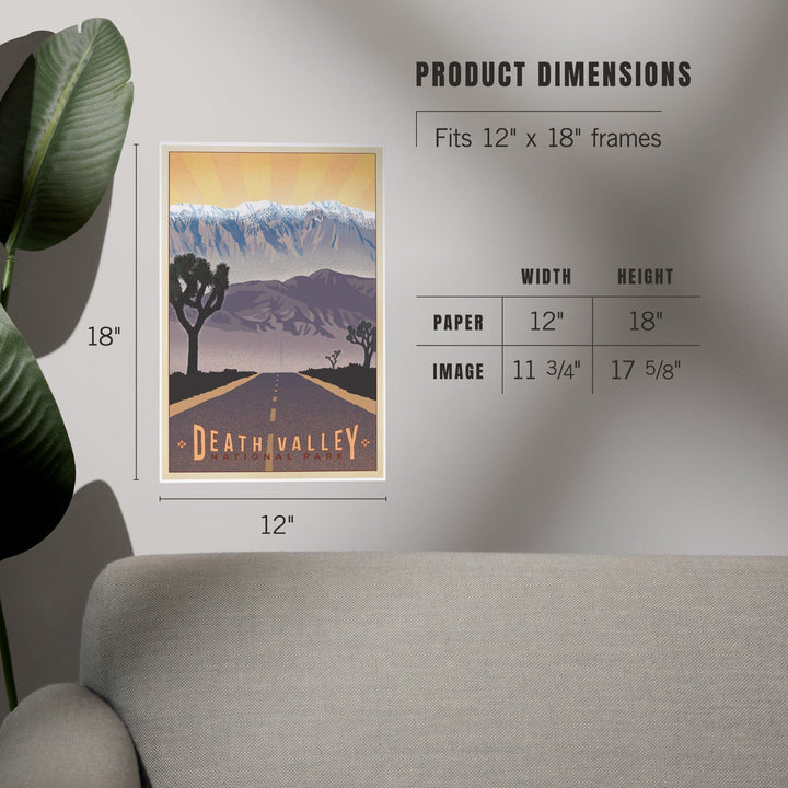 Death Valley National Park, California, Lithograph, Art & Giclee Prints - Lantern Press