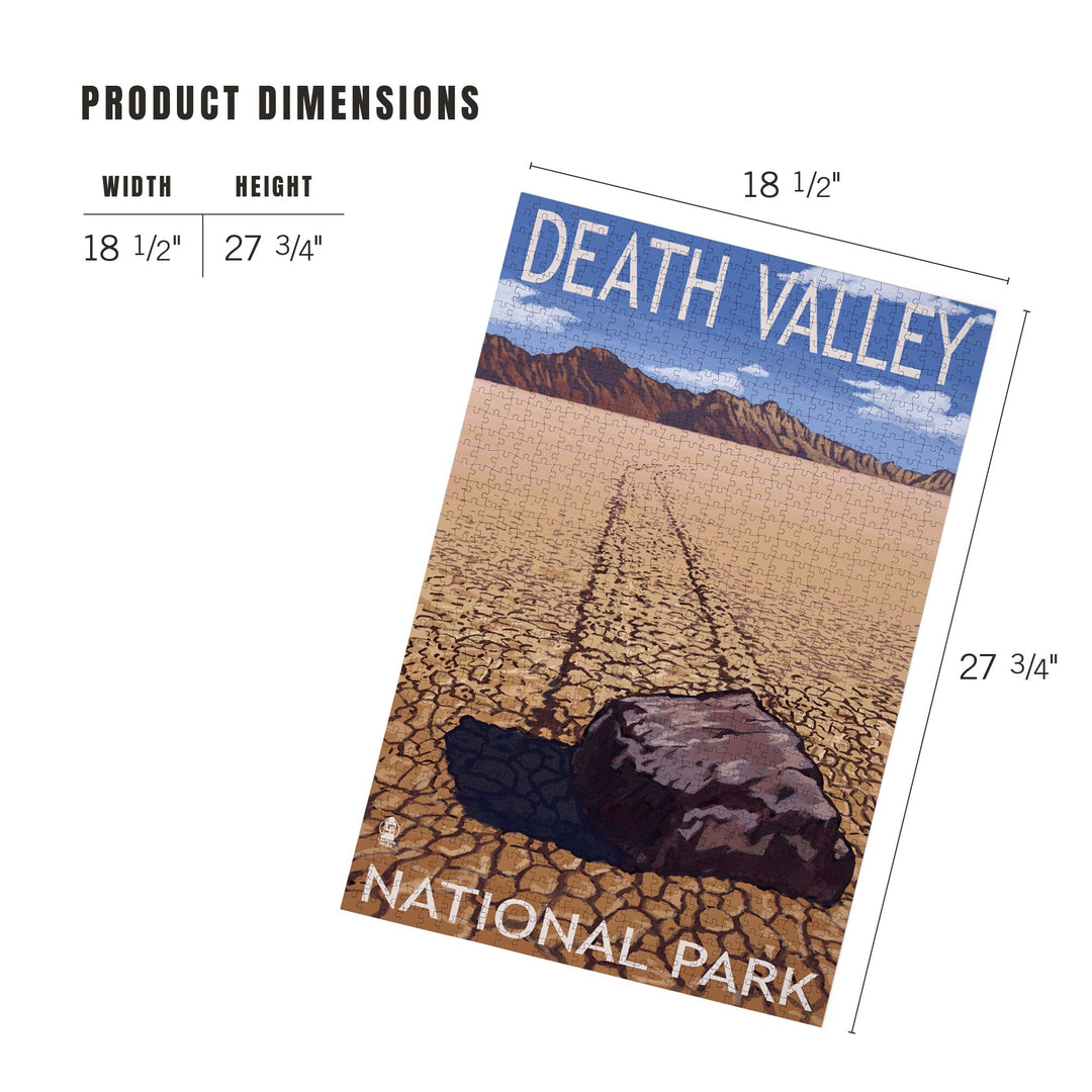 Death Valley National Park, California, Moving Rocks, Jigsaw Puzzle - Lantern Press