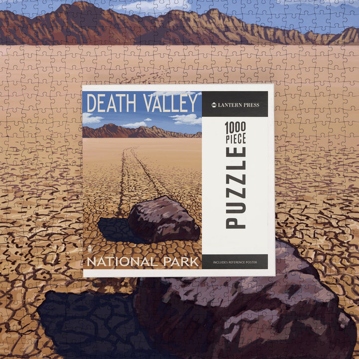 Death Valley National Park, California, Moving Rocks, Jigsaw Puzzle - Lantern Press