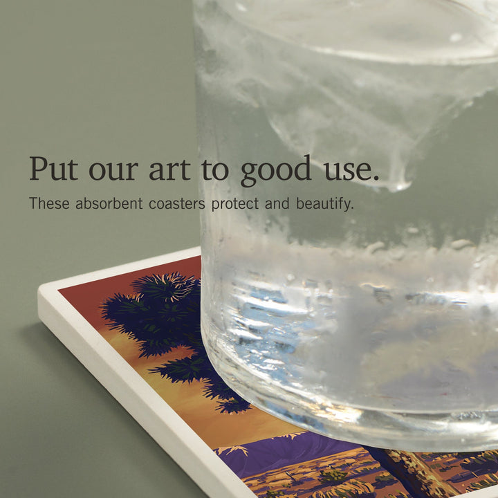 Death Valley National Park, Painterly, Joshua Tree, Coasters Coasters Lantern Press