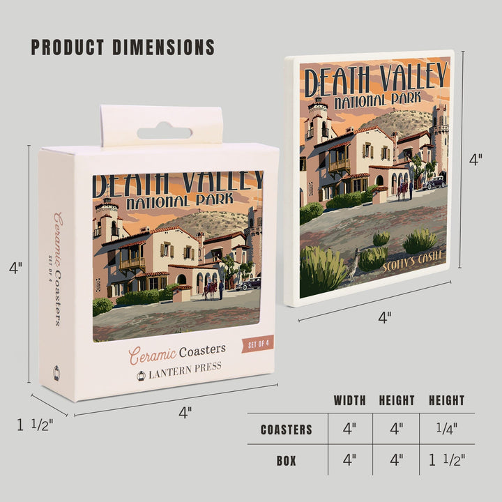 Death Valley National Park, Scotty's Castle, Painterly Series, Coasters Coasters Lantern Press
