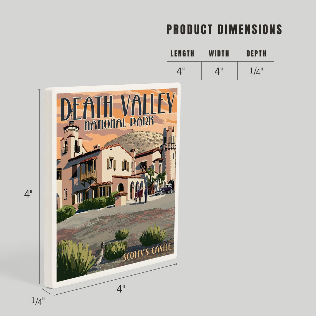 Death Valley National Park, Scotty's Castle, Painterly Series, Coasters Coasters Lantern Press