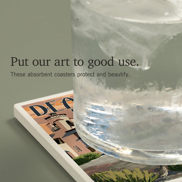 Death Valley National Park, Scotty's Castle, Painterly Series, Coasters Coasters Lantern Press