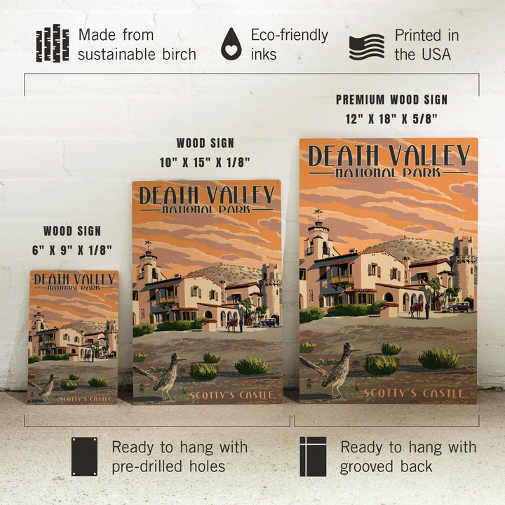 Death Valley National Park, Scotty's Castle, Painterly Series, Wood Signs and Postcards Wood Lantern Press
