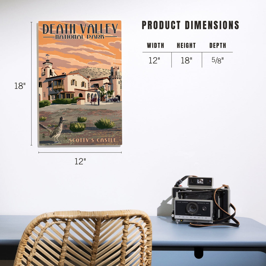 Death Valley National Park, Scotty's Castle, Painterly Series, Wood Signs and Postcards Wood Lantern Press
