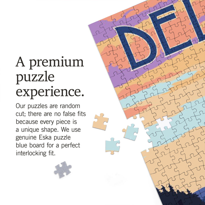 Delavan, Wisconsin, Canoe and Lake, Jigsaw Puzzle Puzzle Lantern Press