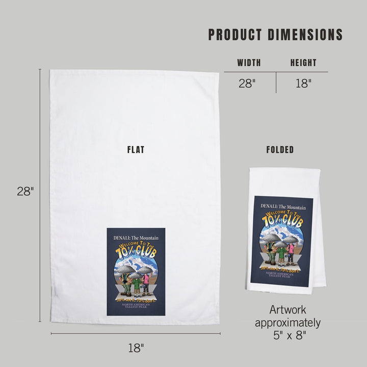 Denali, Alaska, The Mountain, 70 Percent Club, Contour, Organic Cotton Kitchen Tea Towels Kitchen Lantern Press