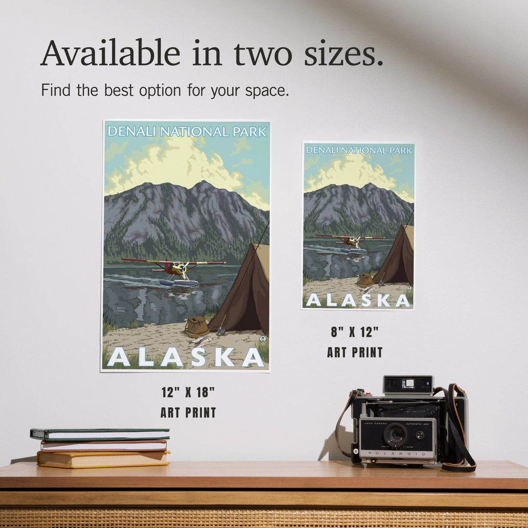 Denali National Park, Alaska, Bush Plane and Fishing, Art & Giclee Prints - Lantern Press