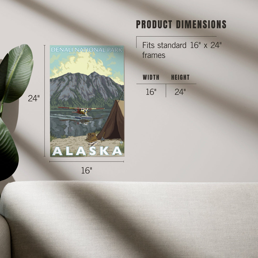 Denali National Park, Alaska, Bush Plane and Fishing, Art & Giclee Prints - Lantern Press