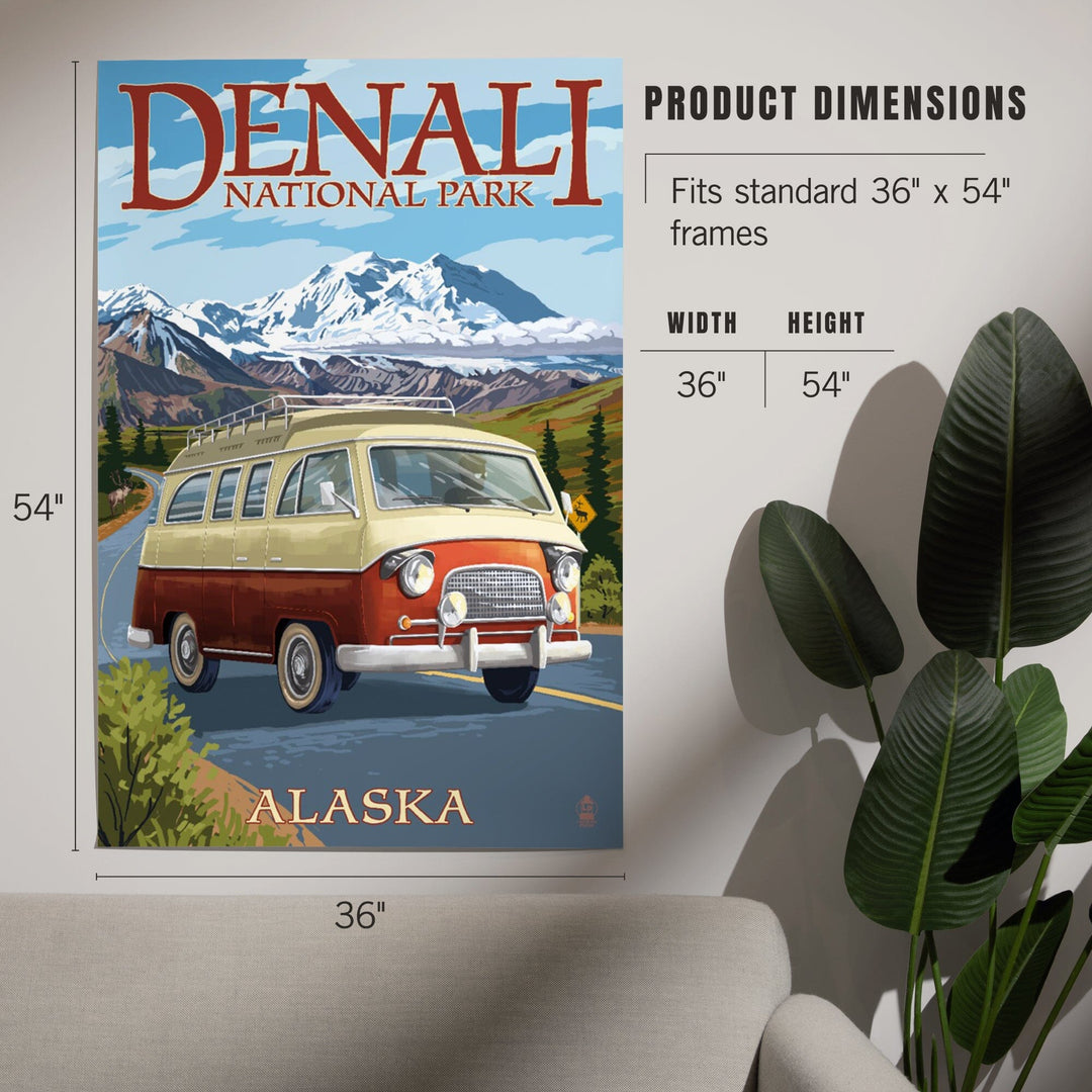 Denali National Park, Alaska, Camper Van, Art & Giclee Prints - Lantern Press