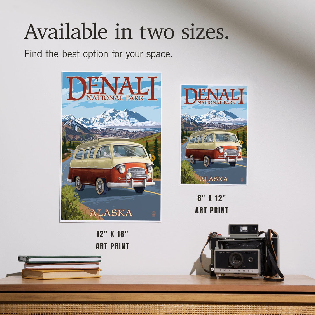 Denali National Park, Alaska, Camper Van, Art & Giclee Prints - Lantern Press