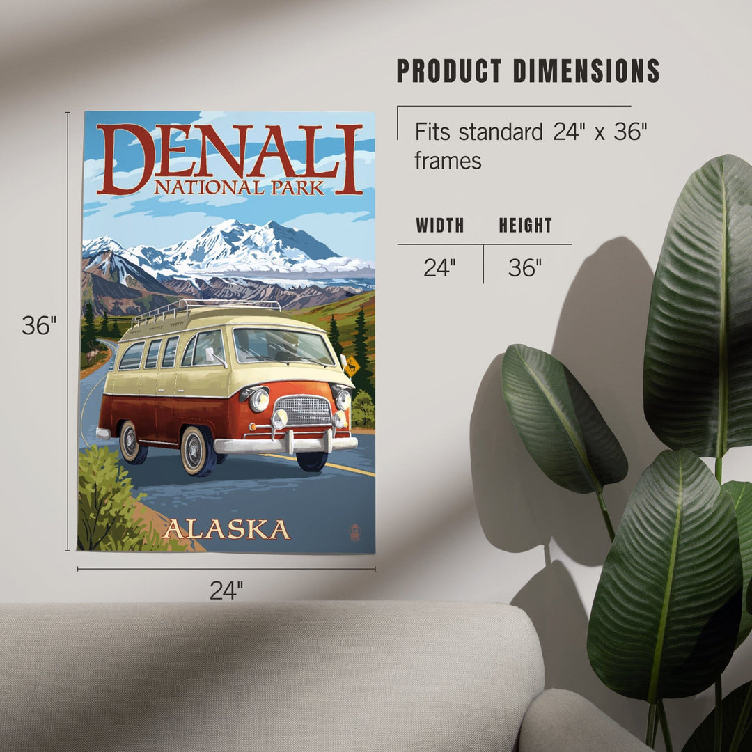 Denali National Park, Alaska, Camper Van, Art & Giclee Prints - Lantern Press