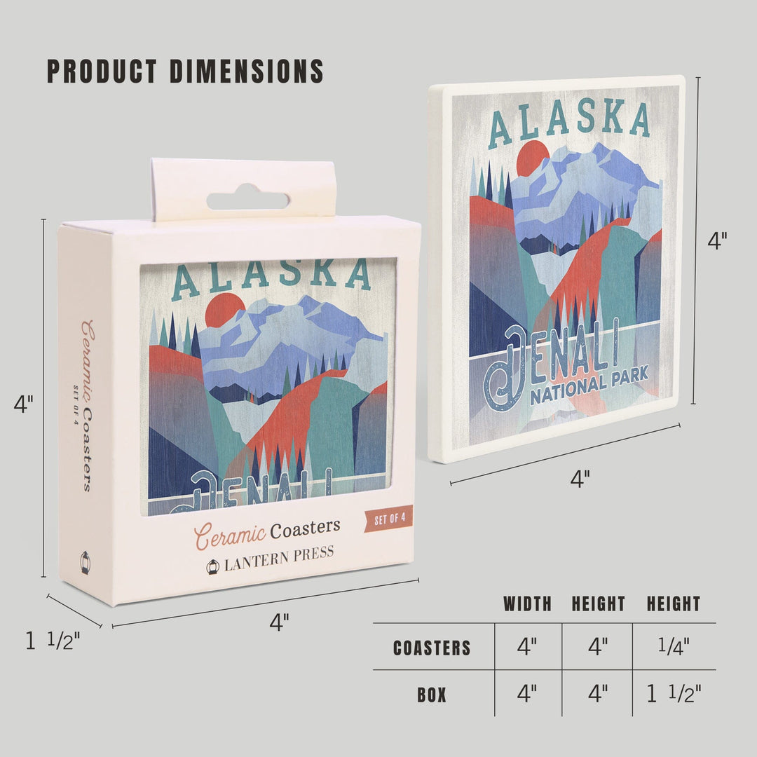 Denali National Park, Alaska, Coasters Coasters Lantern Press